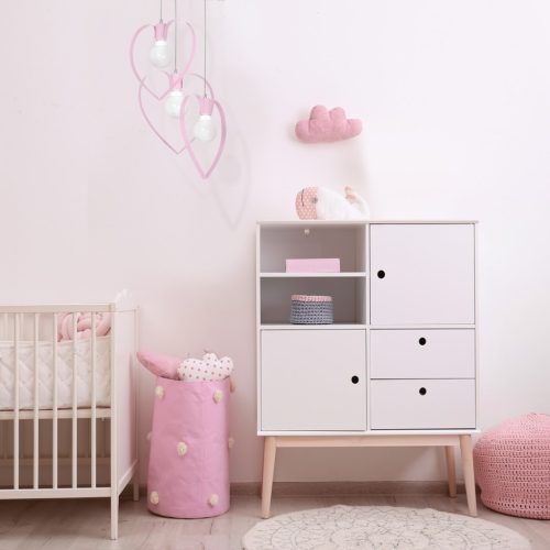 AMORE 3xE27 Szívre függő lámpa, csajos, finom rózsaszín, MLP9954 Milagro Metal