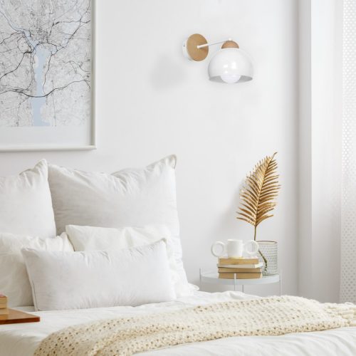 Skandináv stílusú fali lámpa MiLAGRO DAMA 1x E27 fehér Fa + fém