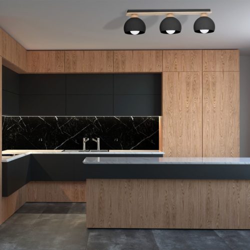 Skandináv stílusú mennyezeti lámpa, fekete MiLAGRO DAMA 3x E27 Fa + fém