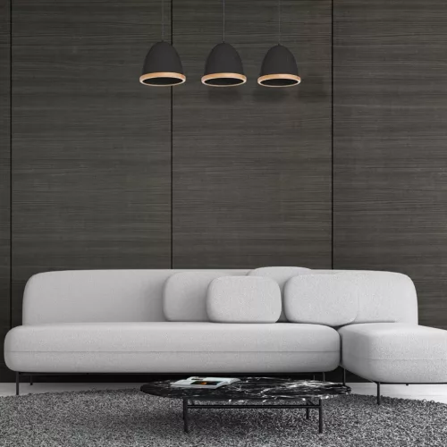 STUDIO 3xE27 függesztett lámpa Klasszikus lámpaernyők fa kivitelben fekete MLP8853 Milagro fém + fa