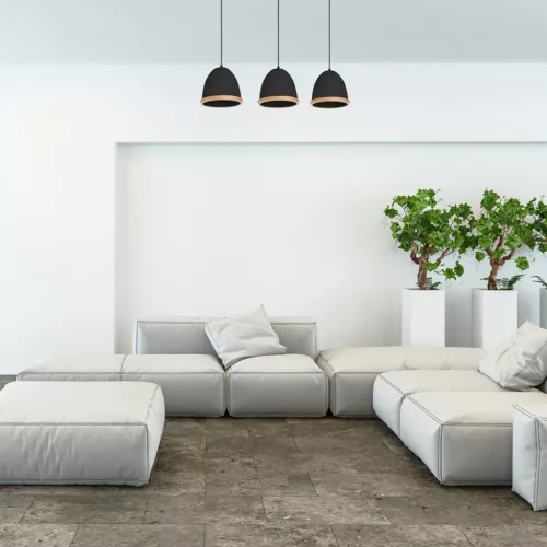 STUDIO 3xE27 függesztett lámpa Klasszikus lámpaernyők fa kivitelben fekete MLP8853 Milagro fém + fa