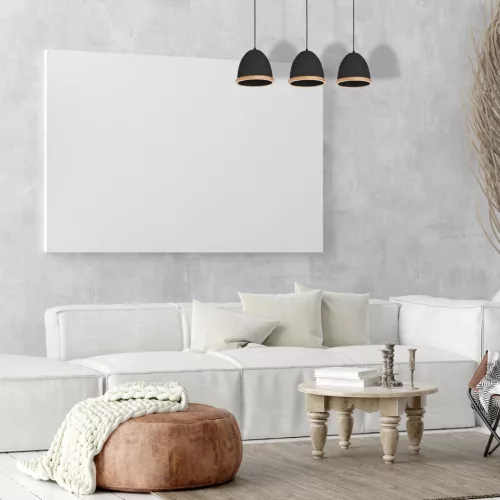 STUDIO 3xE27 függesztett lámpa Klasszikus lámpaernyők fa kivitelben fekete MLP8853 Milagro fém + fa