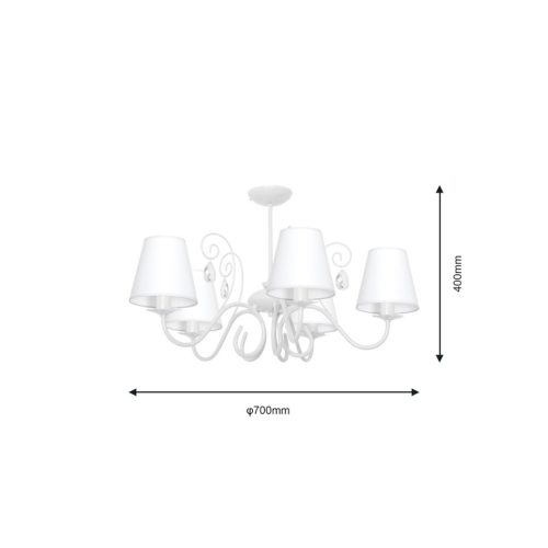SARA csillár mennyezeti lámpa fehér 5xE14 Milagro