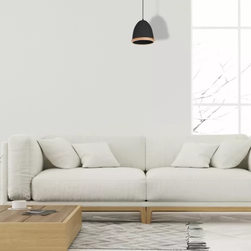 STUDIO függesztett lámpa 1xE27 klasszikus lámpaernyők fa kivitelben fekete MLP8852 Milagro fém + fa