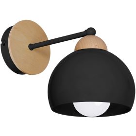   Skandináv stílusú fali lámpa MiLAGRO DAMA 1x E27 fekete Fa + fém