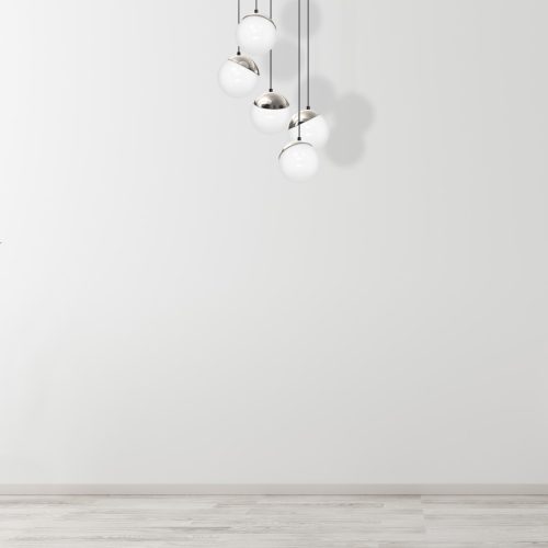 SFERA függőlámpa 5xE14 fehér króm golyók Részletek MLP8885 Milagro fém + üveg