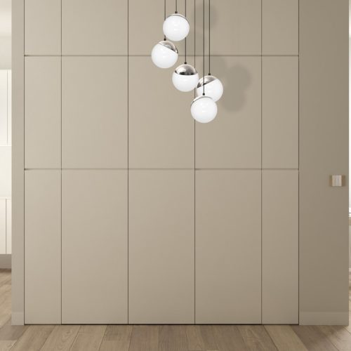 SFERA függőlámpa 5xE14 fehér króm golyók Részletek MLP8885 Milagro fém + üveg