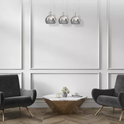 TOLEDO függőlámpa 3xE27 Sphere Chrome Crystal Glamour MLP4245 Milagro Metal + Crystal