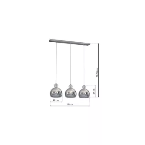TOLEDO függőlámpa 3xE27 Sphere Chrome Crystal Glamour MLP4245 Milagro Metal + Crystal