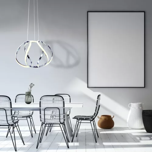 GLOBE 50W LED függőlámpa Modern Eredeti Stílus Króm ML3808 Fém + Műanyag