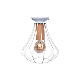   Csillár mennyezeti lámpa WILL 1x E27 LOFT Fehér Fém + fa Milagro