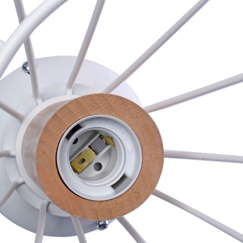 Csillár mennyezeti lámpa WILL 1x E27 LOFT Fehér Fém + fa Milagro