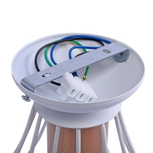 Csillár mennyezeti lámpa WILL 1x E27 LOFT Fehér Fém + fa Milagro