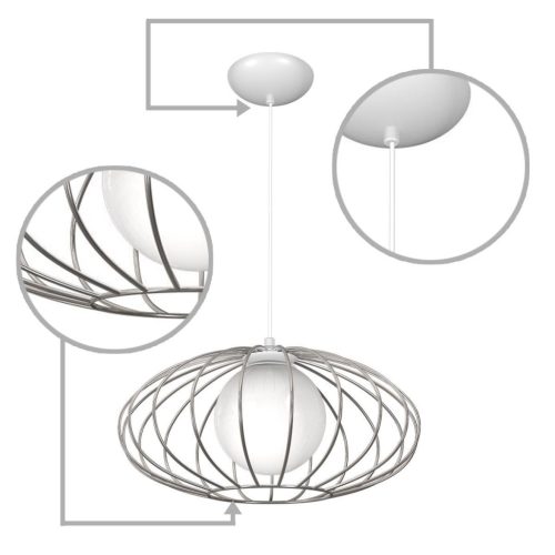 KRONOS 1xE14 IP20 króm fém MILAGRO függő mennyezeti lámpa