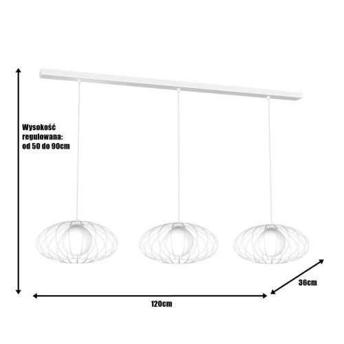 KRONOS 3xE14 IP20 fehér fém Milagro függő mennyezeti lámpa