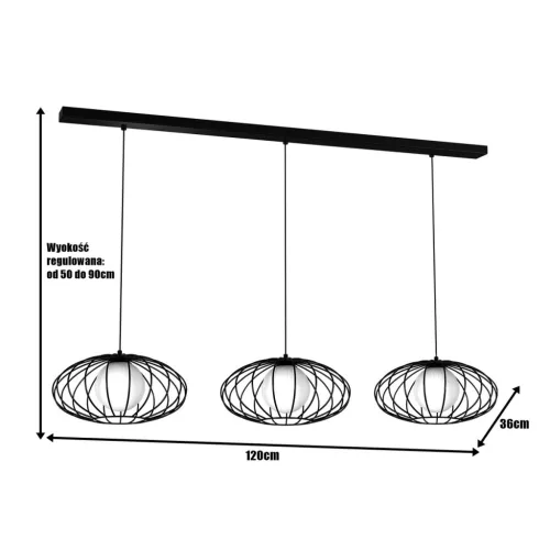 KRONOS 3xE14 IP20 Black Metal Milagro függő mennyezeti lámpa