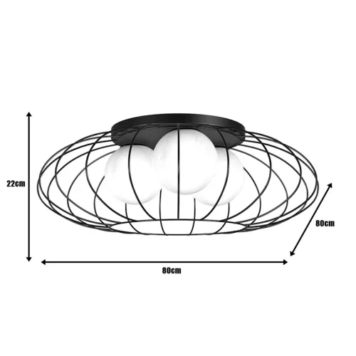 KRONOS 3xE14 IP20 Black Metal Milagro csillár mennyezeti lámpa