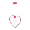 AMORE 1xE27 Szívre függő lámpa, csajos, finom, sötét rózsaszín, MLP9956 Milagro Metal