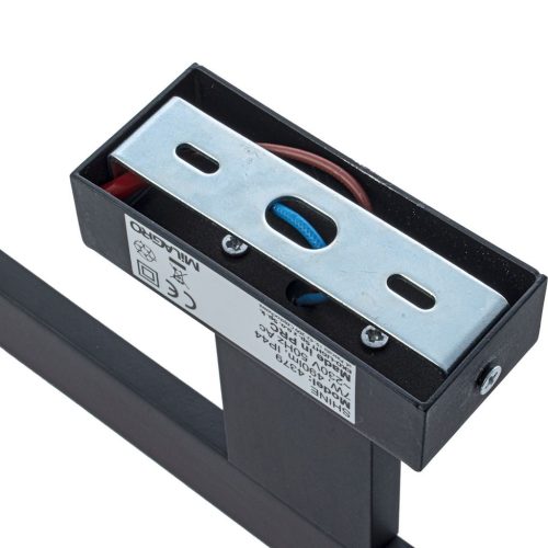 SHINE négyszögletes fekete 7W LED fali lámpa Fém és Milagro anyagból IP44