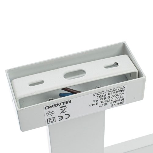 SHINE téglalap alakú fehér fali lámpa 13,8W LED IP44 Fém és Milagro műanyag