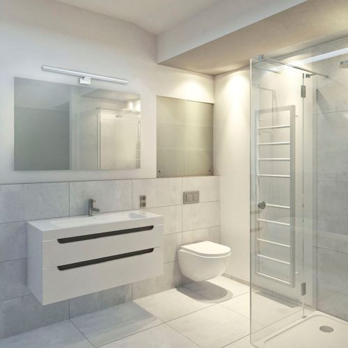 SHINE téglalap alakú fehér fali lámpa 13,8W LED IP44 Fém és Milagro műanyag