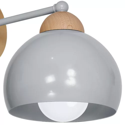 Skandináv stílusú fali lámpa MiLAGRO DAMA 1x E27 szürke Fa + fém