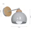Skandináv stílusú fali lámpa MiLAGRO DAMA 1x E27 szürke Fa + fém
