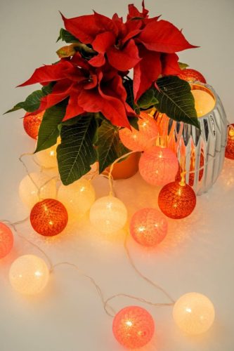 COTTON BALLS LED golyók Elemes füzér Fehér + rózsaszín 20x LED lámpák MILAGRO EKD9340