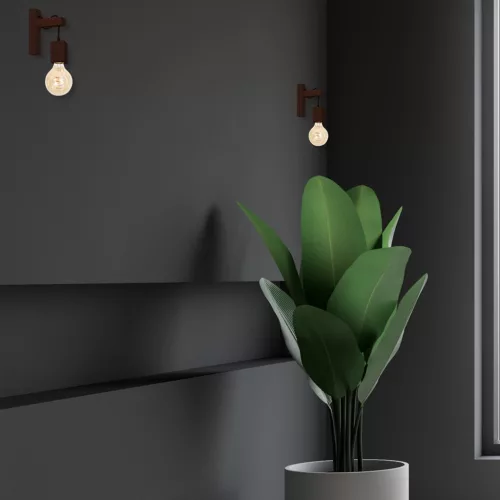 Fali lámpa JACK 1xE27 Dió klasszikus villanykörte fa lámpatest MLP4359 Milagro fém + fa