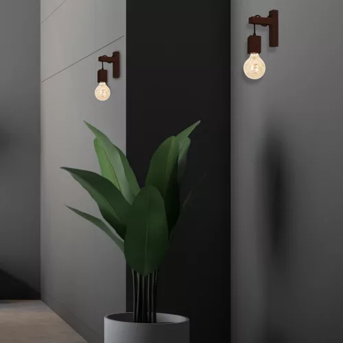 Fali lámpa JACK 1xE27 Dió klasszikus villanykörte fa lámpatest MLP4359 Milagro fém + fa