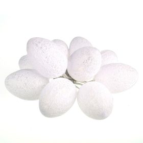   Fényfüzér Elemes LED lámpák Pamut húsvéti tojás fehér 10x LED MILAGRO EKD3937