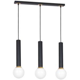   ZWIS csöves függőlámpa fekete, fehér és arany MiLAGRO AURIS 3x E14