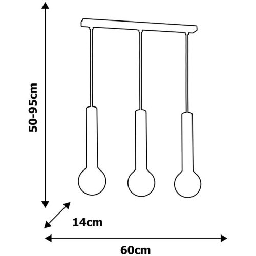 ZWIS csöves függőlámpa fekete, fehér és arany MiLAGRO AURIS 3x E14