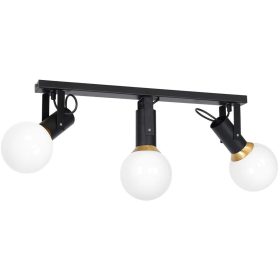   Spotlámpa mozgó mennyezeti lámpa fekete, fehér és arany MiLAGRO AURIS 3x E14