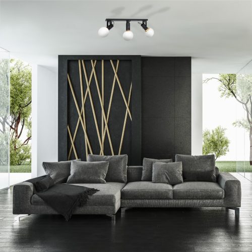 Spotlámpa mozgó mennyezeti lámpa fekete, fehér és arany MiLAGRO AURIS 3x E14