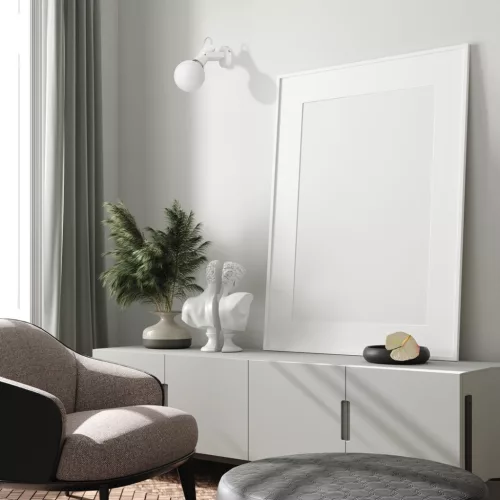 Állítható oldalfali spotlámpa fehér és ezüst MiLAGRO AURIS 1x E14