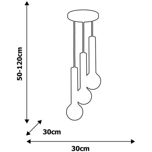 ZWIS függőlámpa fekete, fehér és arany MiLAGRO AURIS 3x E14