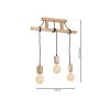 JACK 3xE27 függesztett lámpa Natural Wood Minimalista megjelenés MLP582 Milagro Wood