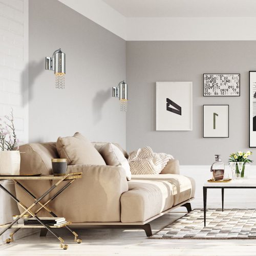 Fali lámpa MOONLIGHT 1x E14 MILAGRO glamour króm fémüveg