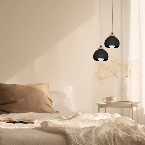 Skandináv stílusú mennyezeti függőlámpa MiLAGRO DAMA 1x E27 Fa + fém