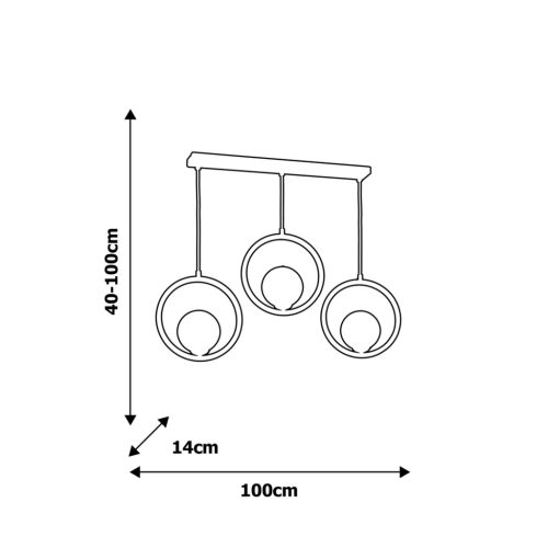 BOSTON függőlámpa 3xE14 fekete geometrikus felni Loft MLP5594 Milagro fém + üveg