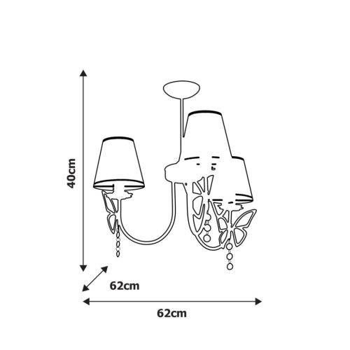 CHARLOTTE Pink csillár mennyezeti lámpa 3xE14 Milagro