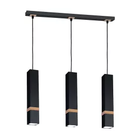   Függesztett lámpa skandináv stílusú loft fekete MiLAGRO VIDAR 3x GU10 Fém + fa