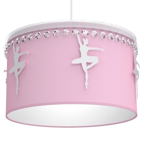 BALLETNICA függőlámpa 1xE27 lány rózsaszín balerina MLP4974 Milagro fém + szövet + kristályok