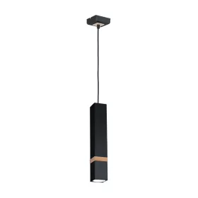   Függesztett lámpa skandináv stílusú loft fekete MiLAGRO VIDAR 1x GU10 Fém + fa