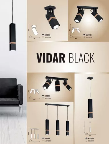 Függesztett lámpa skandináv stílusú loft fekete MiLAGRO VIDAR 1x GU10 Fém + fa