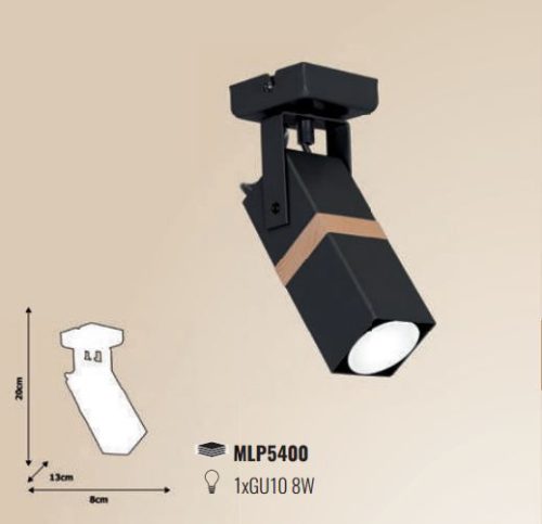 Skandináv stílusú tetőtéri fali lámpa fekete MiLAGRO VIDAR 1x GU10
