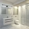 SHINE téglalap alakú fekete fali lámpa 12W LED IP44 Fém és Milagro műanyag