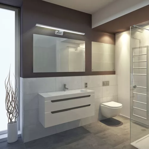 SHINE CHROME négyzet alakú fali lámpa 12W LED IP44 Fém és Milagro műanyag