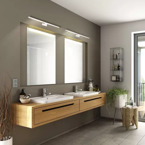 SHINE téglalap alakú fehér fali lámpa 12W LED IP44 Fém és Milagro műanyag